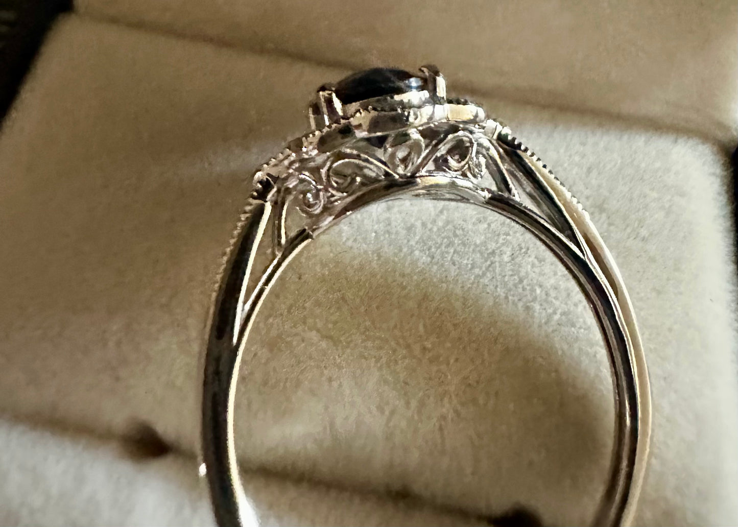 Vintage Style Oval Sapphire & Diamond Ring