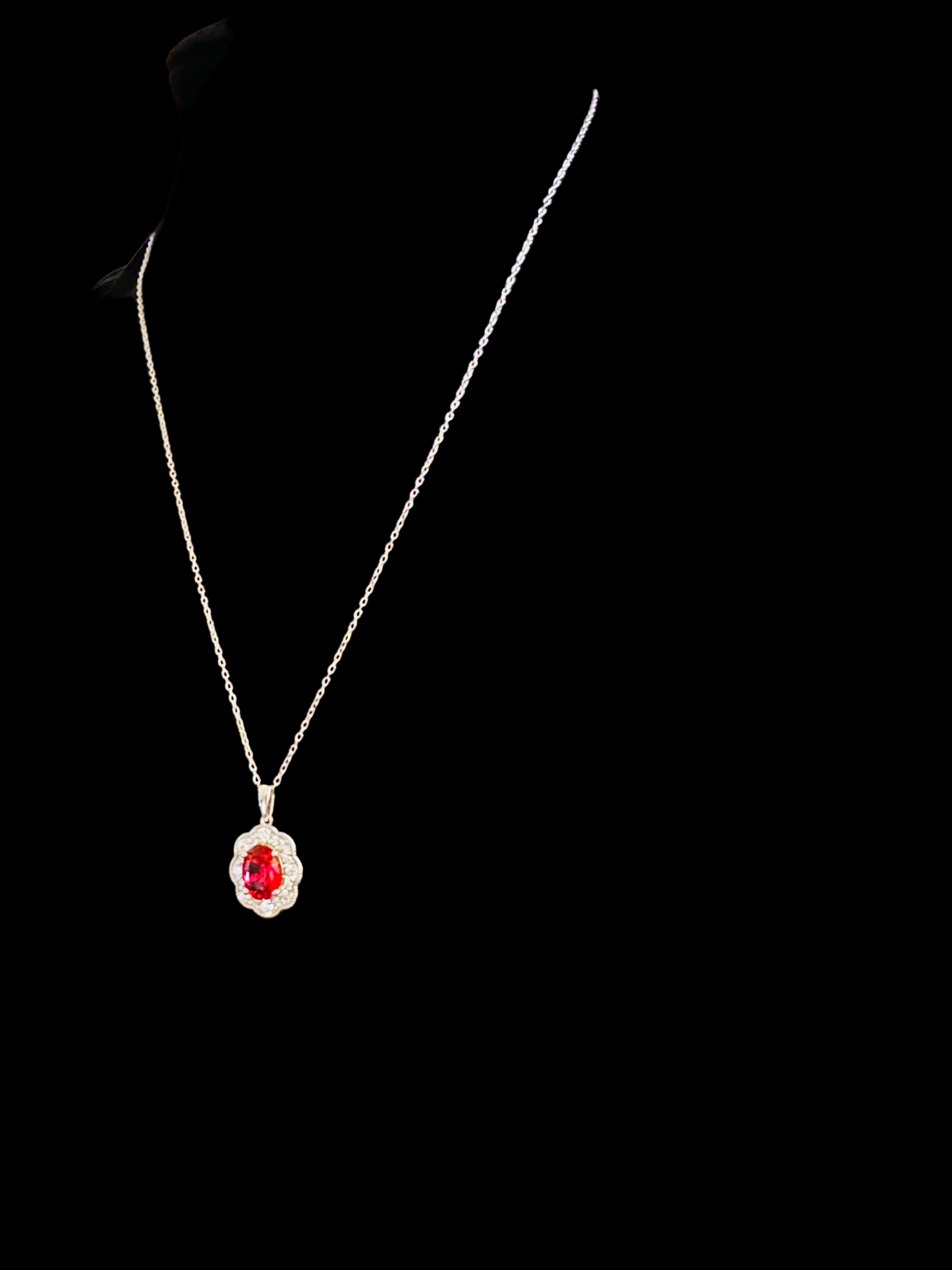 Oval Ruby & Diamond Necklace