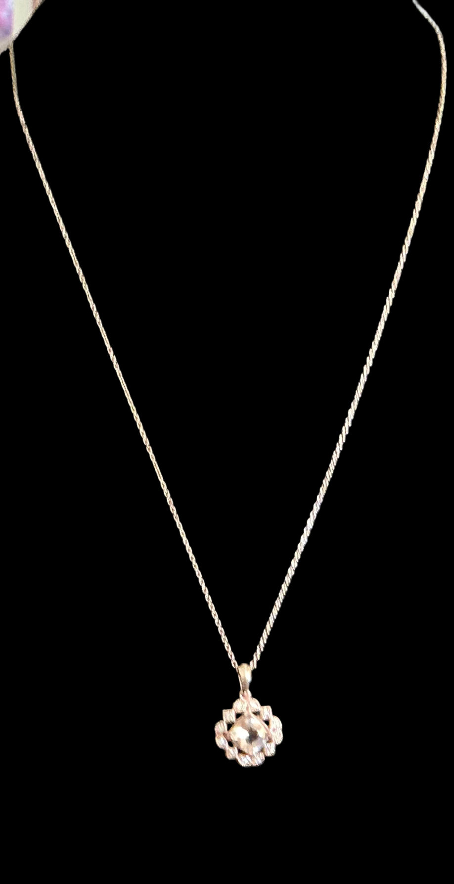 Cushion cut Morganite & Diamond Necklace