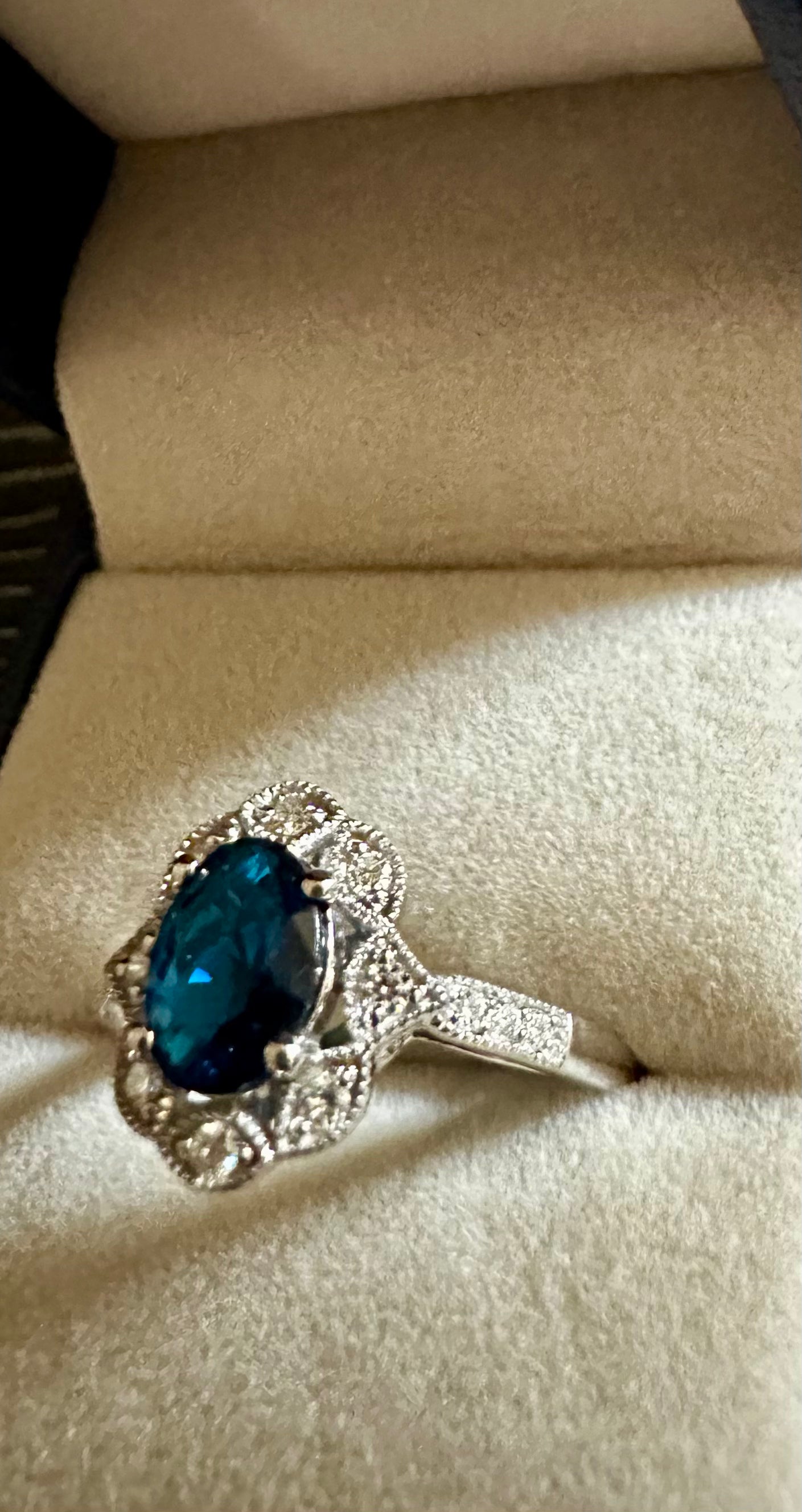 Vintage Style Oval Sapphire & Diamond Ring