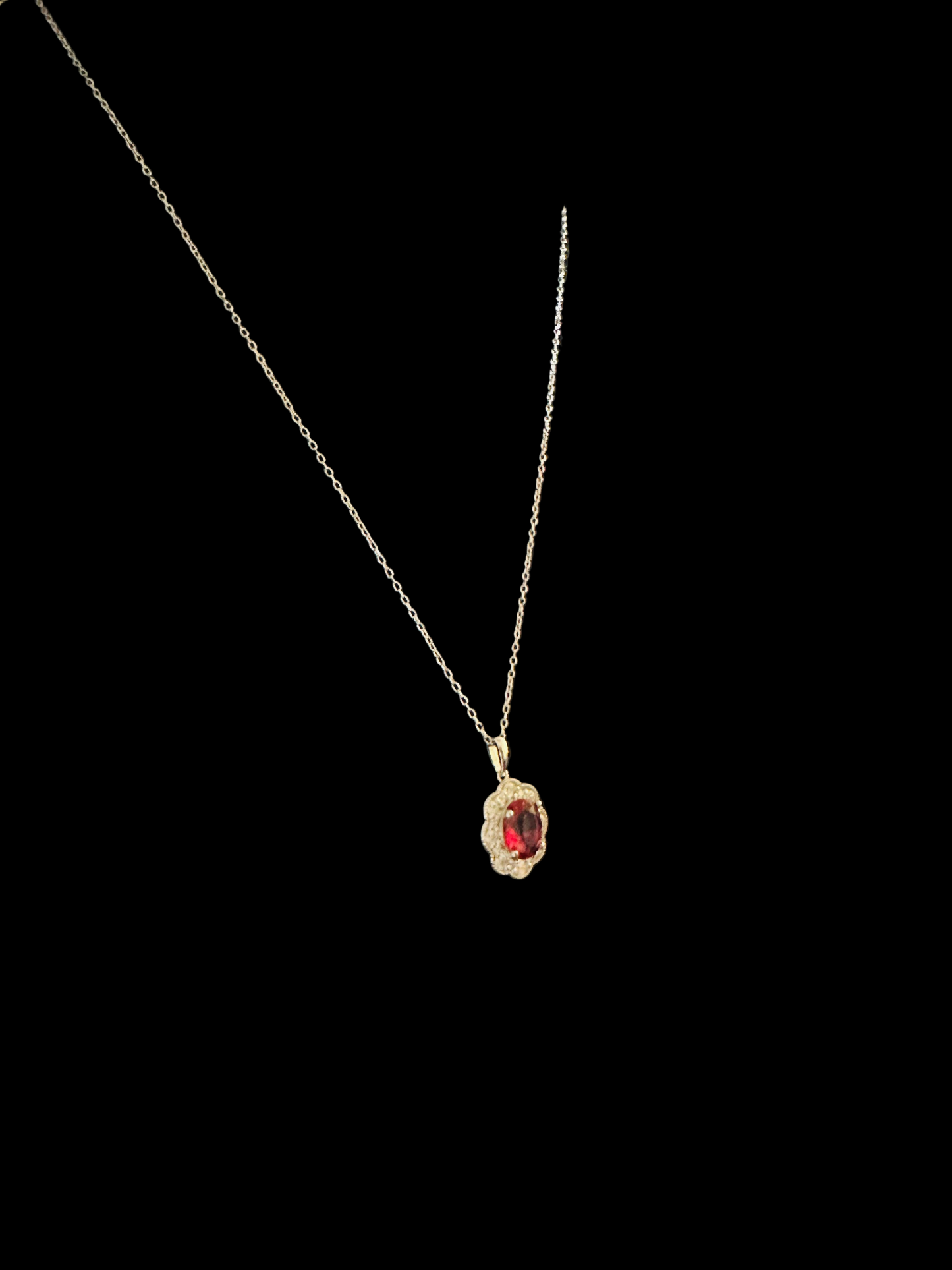 Oval Ruby & Diamond Necklace