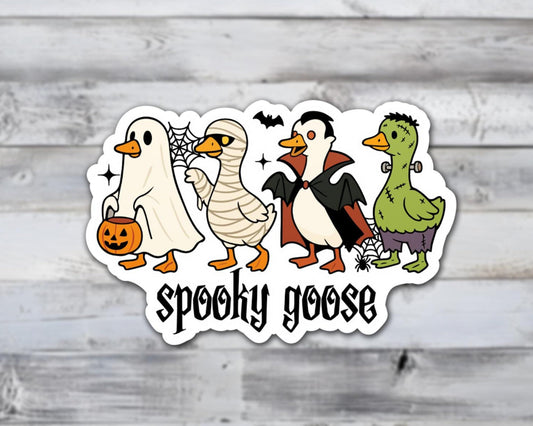 Spooky Goose Halloween Vinyl Sticker
